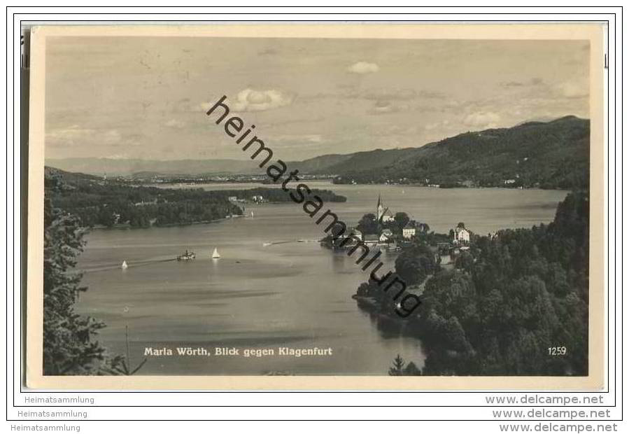 Maria Wörth - Blick gegen Klagenfurt - Foto-AK