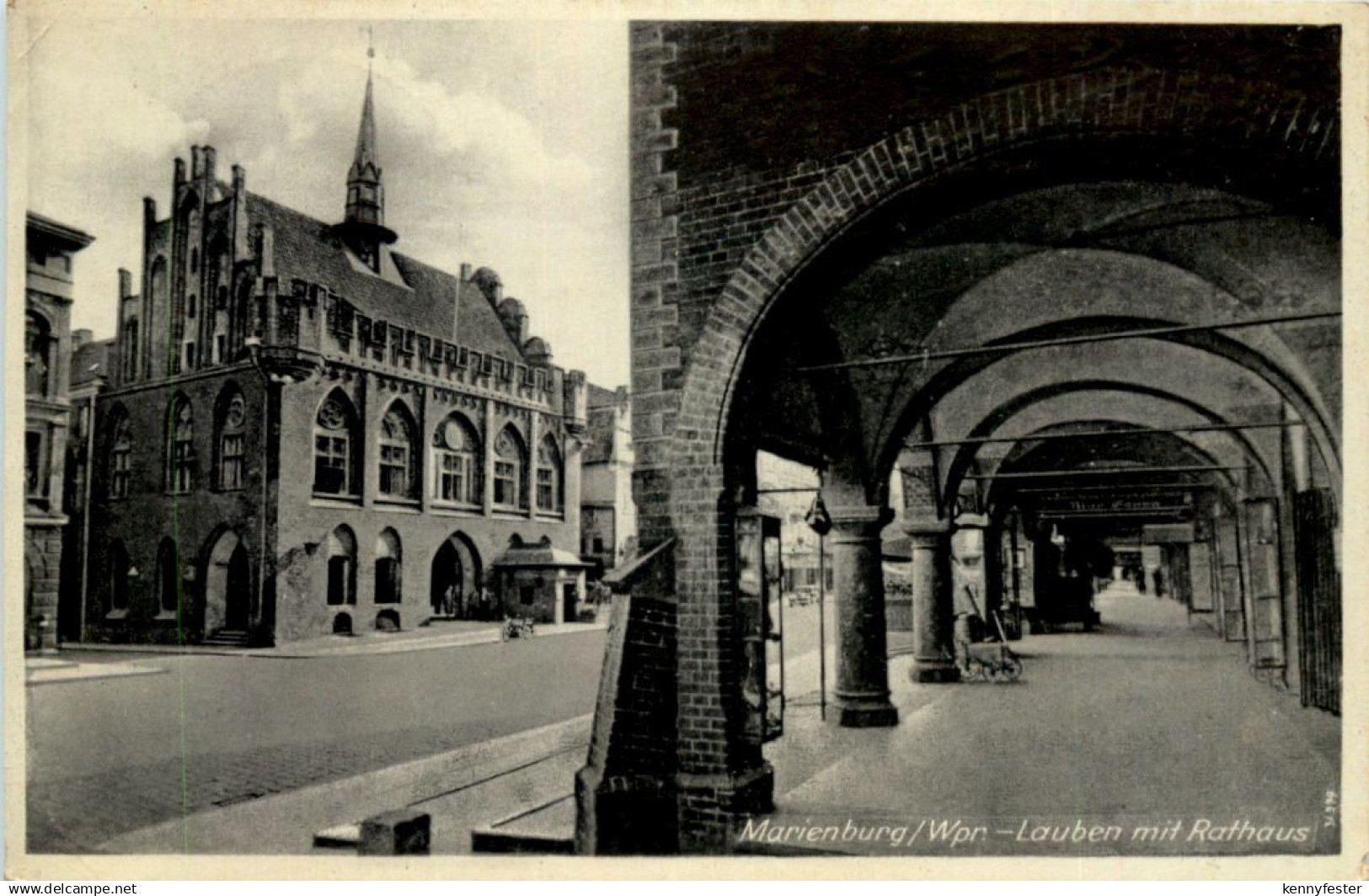 Marienburg Westpreussen - Lauben mit Rathaus