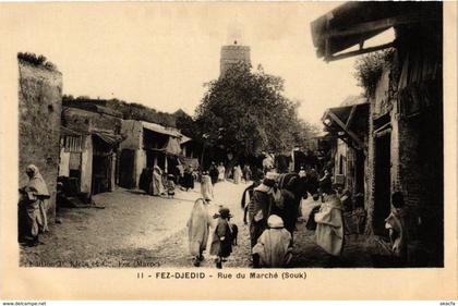 CPA AK Fez - Fez-Djedid - Rue du Marche - Souk MAROC (963522)