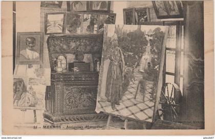 MEKNES (MAROC) - ANTIQUITES MAROCAINES - INTERIEUR DE MAGASIN