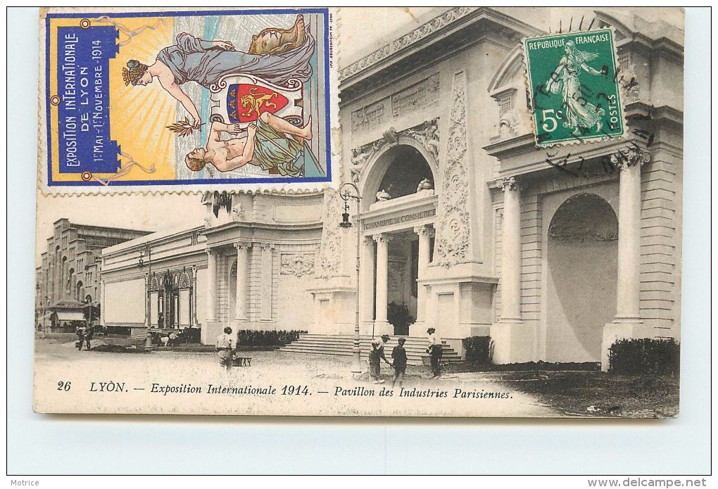 MARSEILLE - Exposition Internationale 1914; pavillon des industries parisiennes. (timbre vignette de l'exposition)