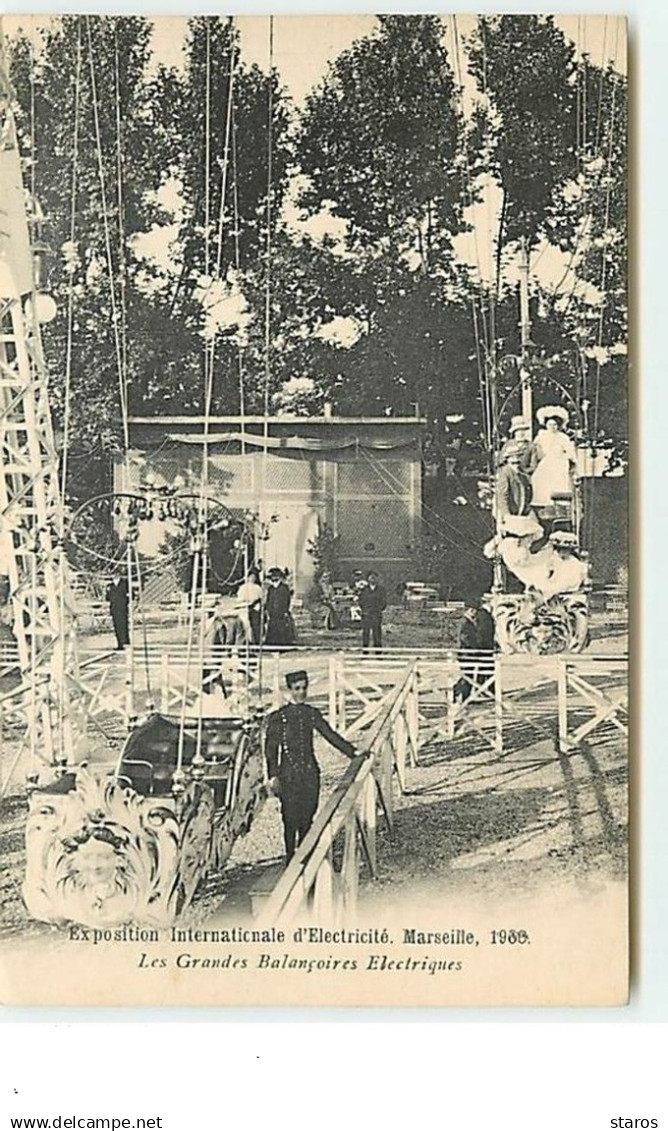 MARSEILLE - Exposition Internationale d'Electricité 1908 - Les Grandes Balançoires Electriques - Manège