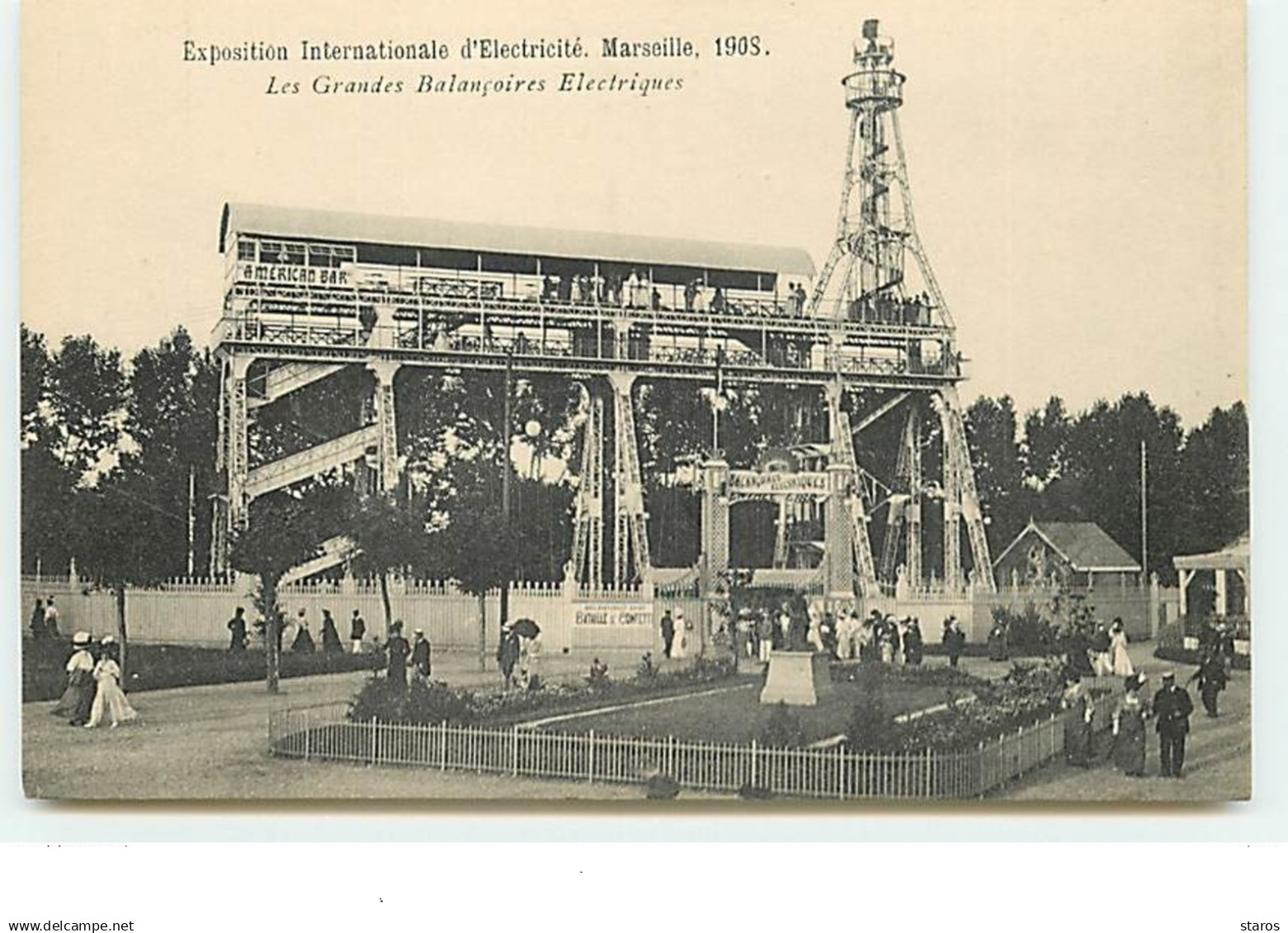 MARSEILLE - Exposition Internationale d'Electricité 1908 - Les Grandes Balançoires Electriques - Manège