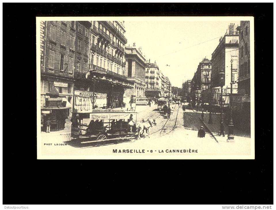 MARSEILLE la Cannebière  tramway à cheval ( réedition de 1982 ) 'offert par les transports rapides Joyau'