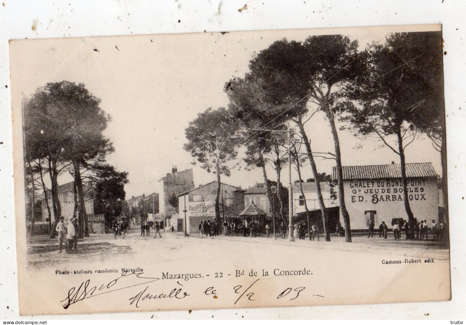 MARSEILLE MAZARGUES BOULEVARD DE LA CONCORDE ( CARTE PRECURSEUR )