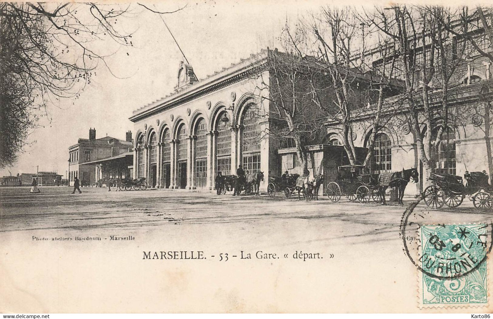 marseille * parvis de la gare * départ * attelage