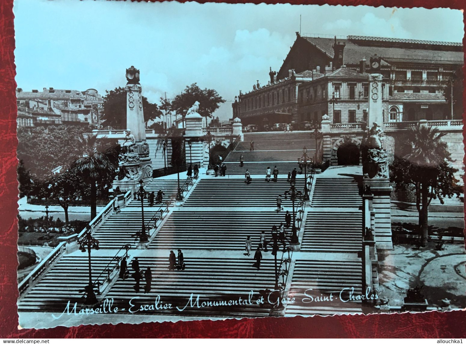 Marseille Quartier de la Gare, escalier monumental-Belle de Mai, Plombières[13] B-d-R Carte Postale bleutée  CPSM