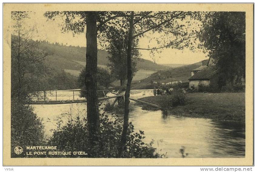 Martelange : Le pont rustique d'oeil   ( ecrit  1936 avec timbre )