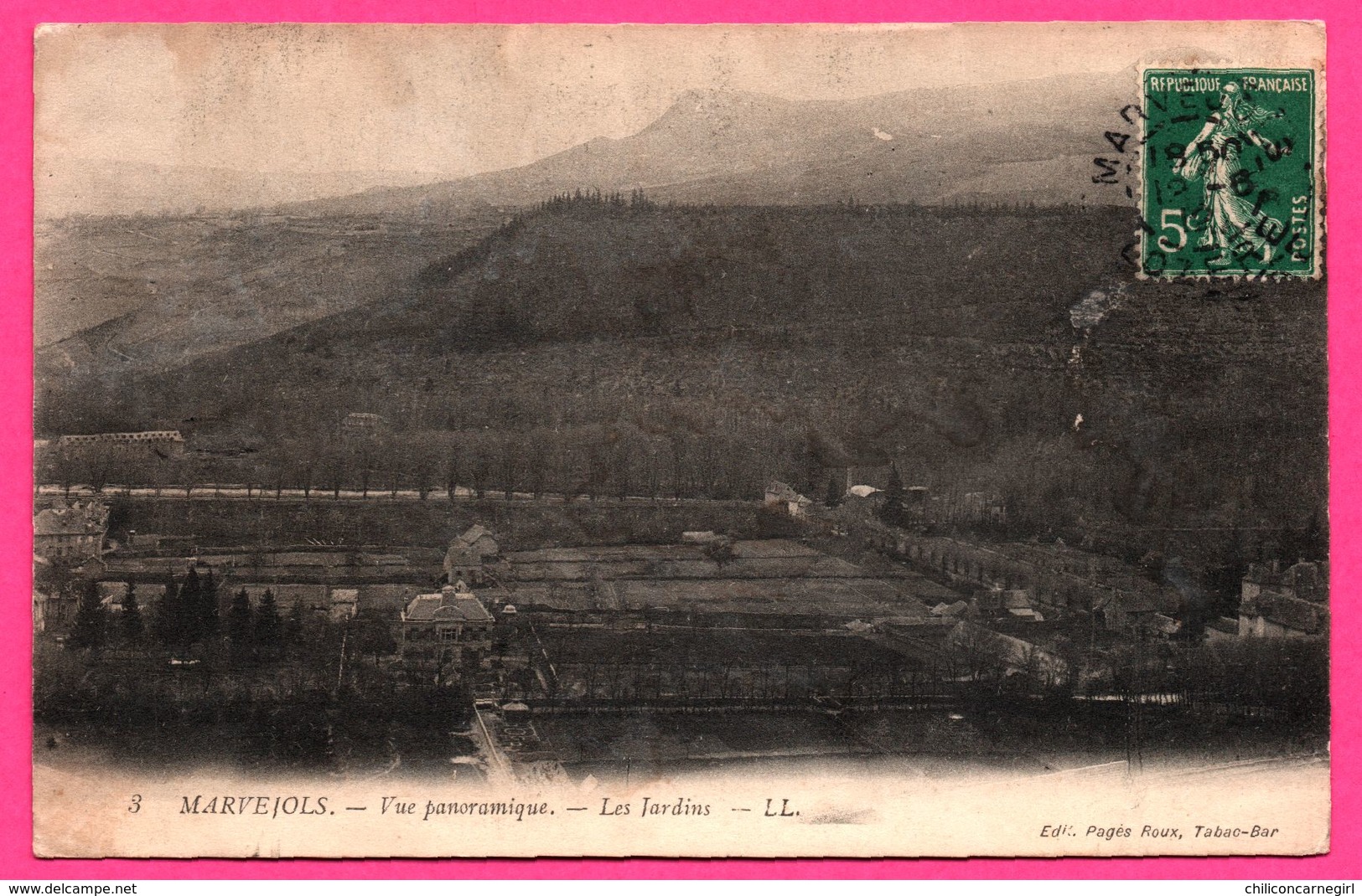 Marvejols - Vue Panoramique - Les Jardins - L.L. - Édit. PAGÉS ROUX - 1914