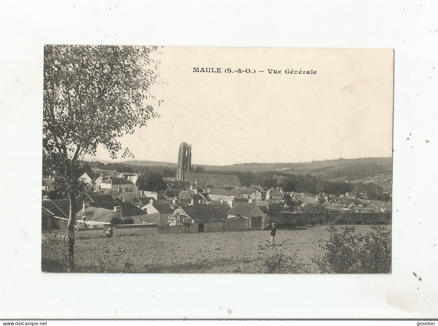 MAULE (S ET O) VUE GENERALE AVEC EGLISE ET HABITATIONS 1910