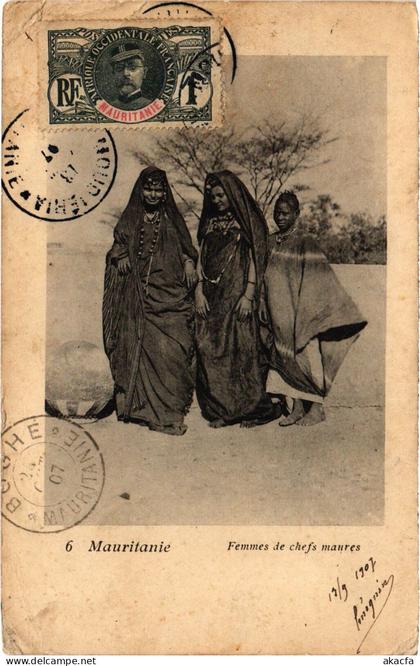 PC MAURITANIA FEMMES DE CHEFS MAURES ETHNIC TYPES (a53238)