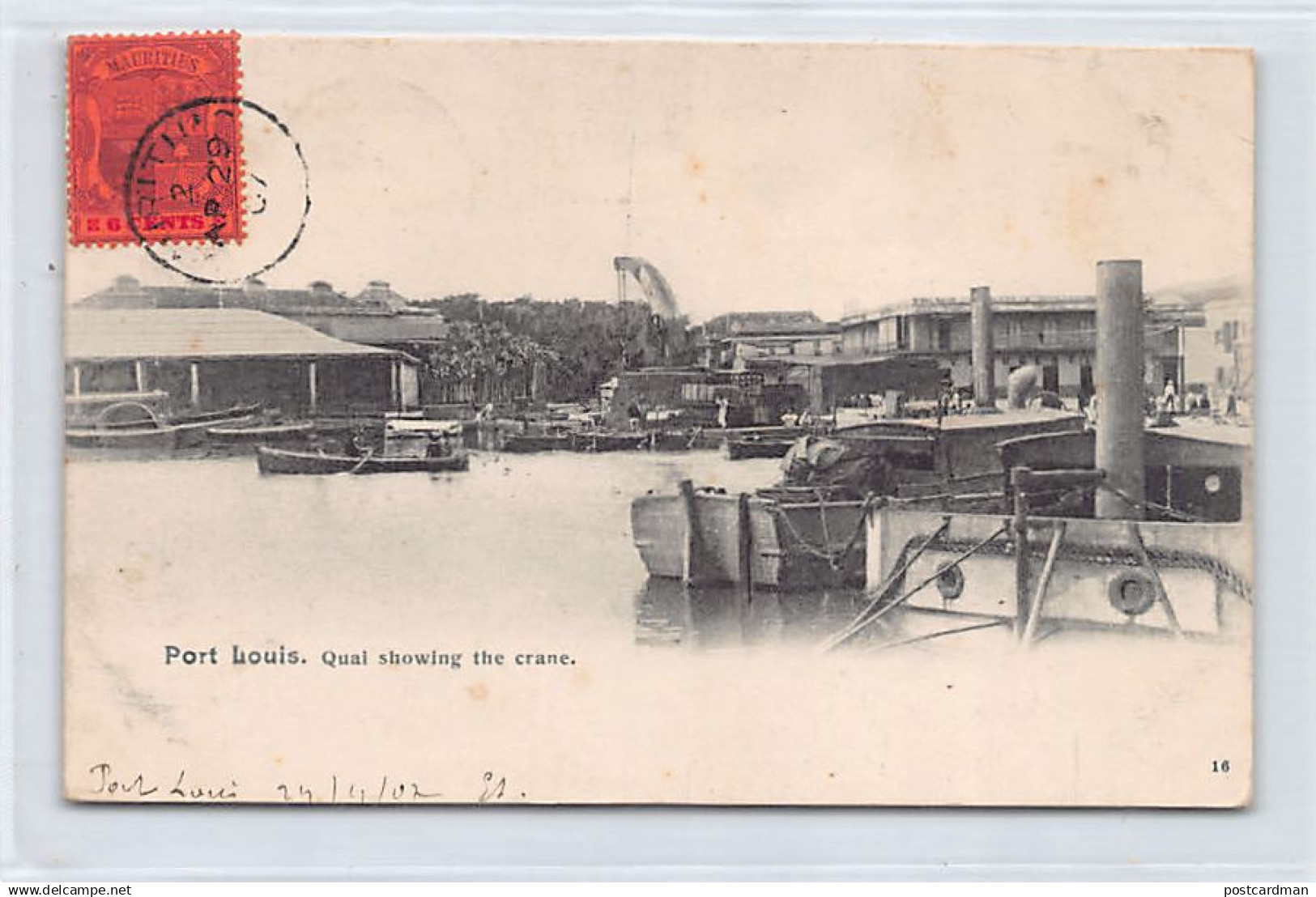 Mauritius - PORT LOUIS - Quay showing the crane - Publ. unknown