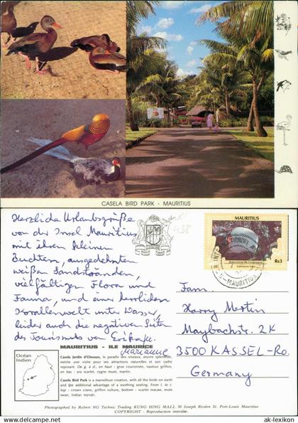 Postcard Mauritius Ile Maurice CASELA BIRD PARK MAURITIUS 1990