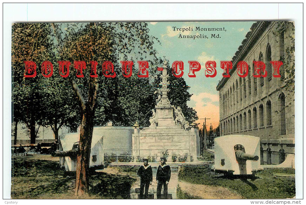 MD - ANNAPOLIS - TREPOLI MONUMENT - VINTAGE POSTCARD UNITED STATES MARYLAND - DOS SCANNE