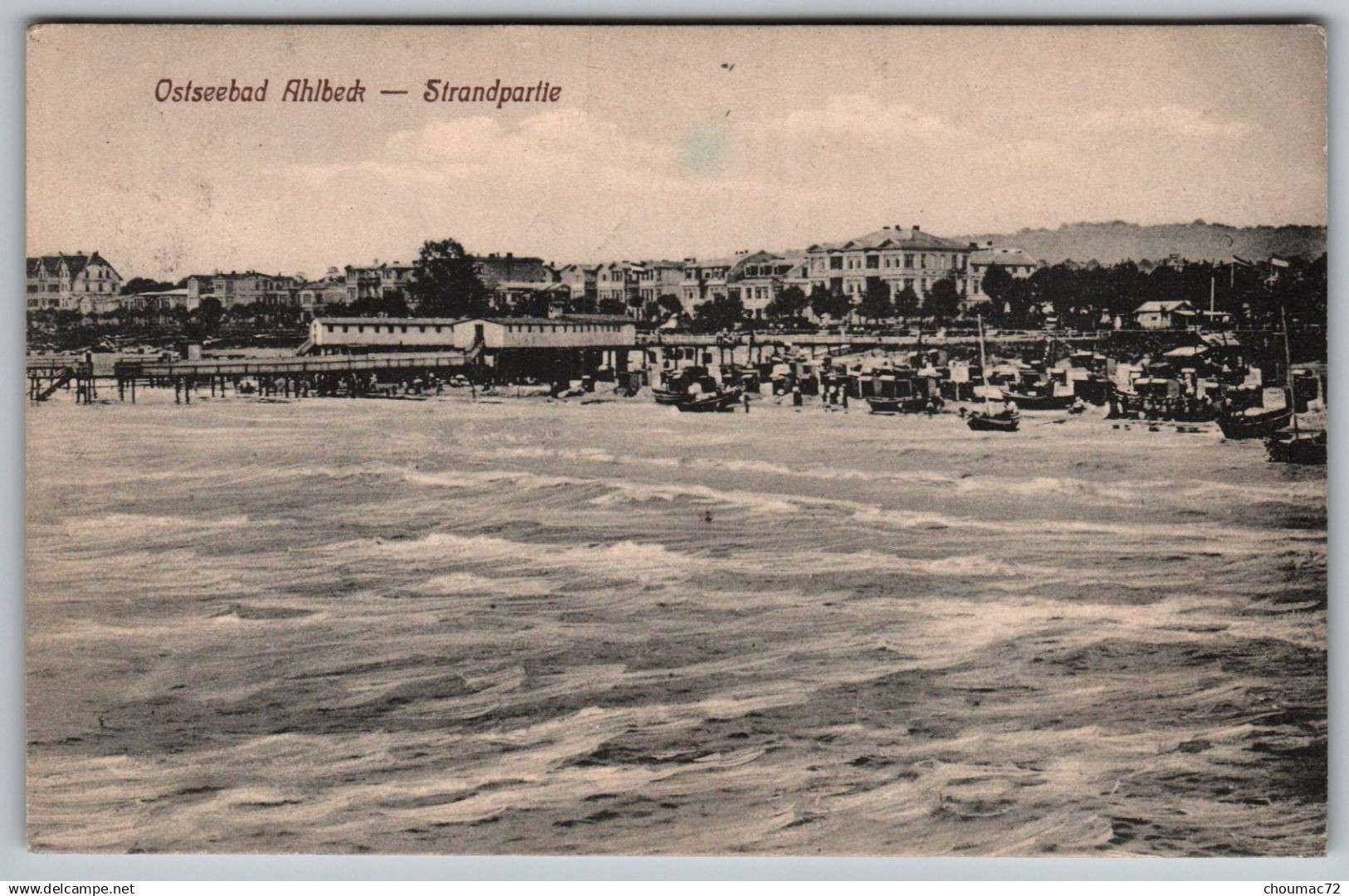 (Mecklembourg-Poméranie occidentale) 011, Ostseebad Ahlbeck, Strandpartie