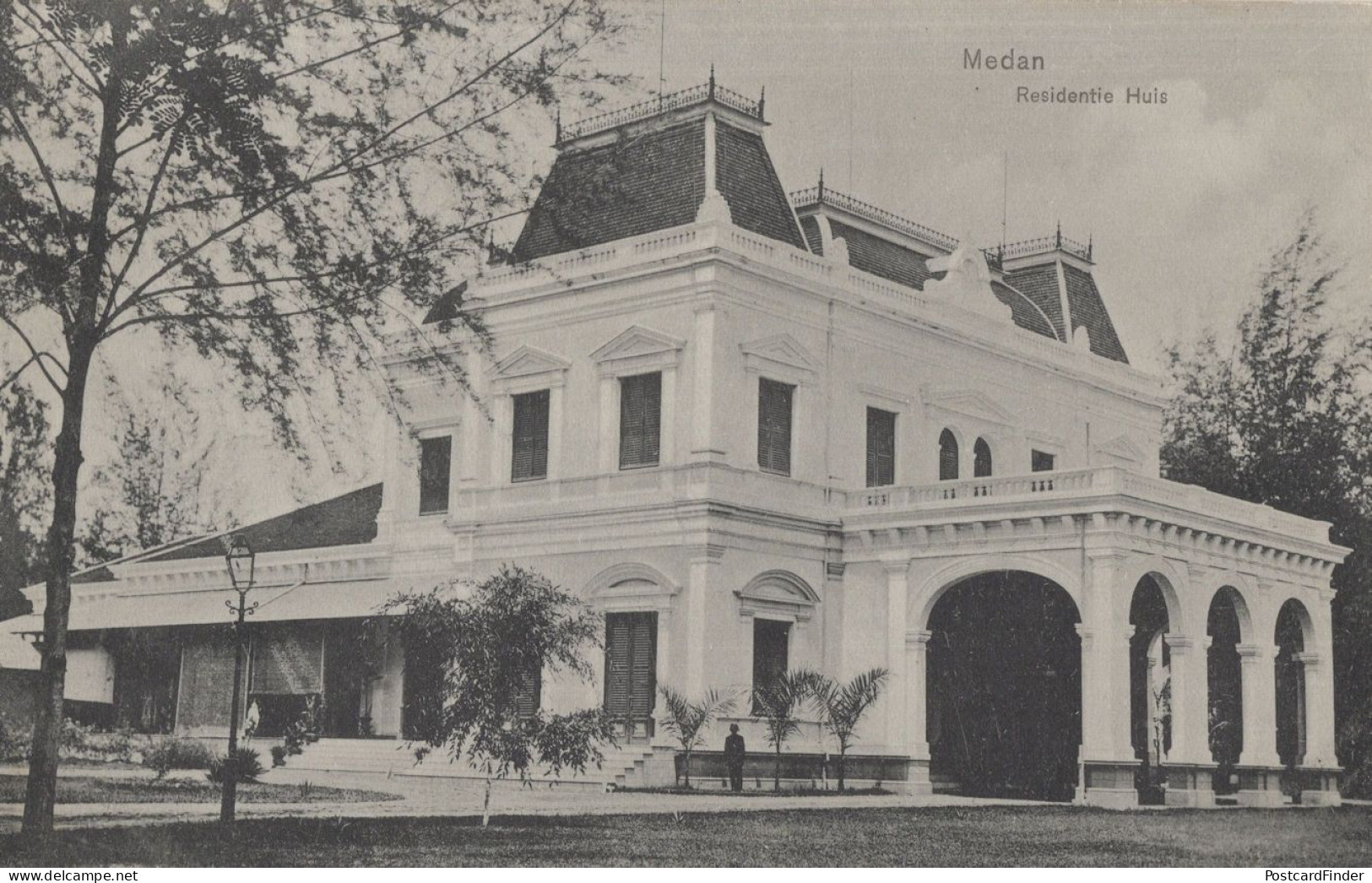 Medan Huis Resident Indonesia Antique Postcard