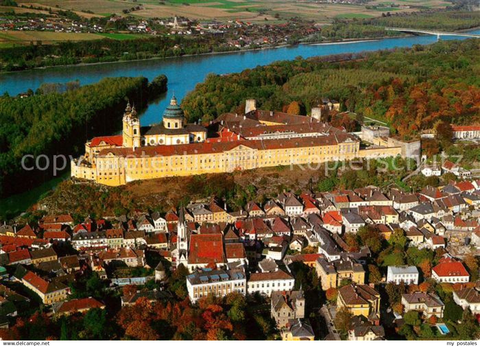 Melk Donau Stift Melk Fliegeraufnahme