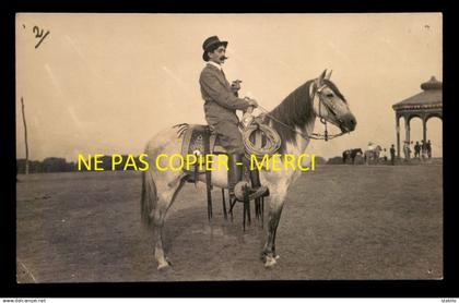 MEXIQUE - LOUIS TERRY EN 1912 - CAVALIER - 3 CARTES PHOTOS ORIGINALES