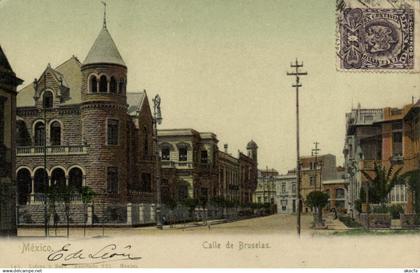 PC MEXICO, CALLE DE BRUSELAS, Vintage Postcard (b21445)