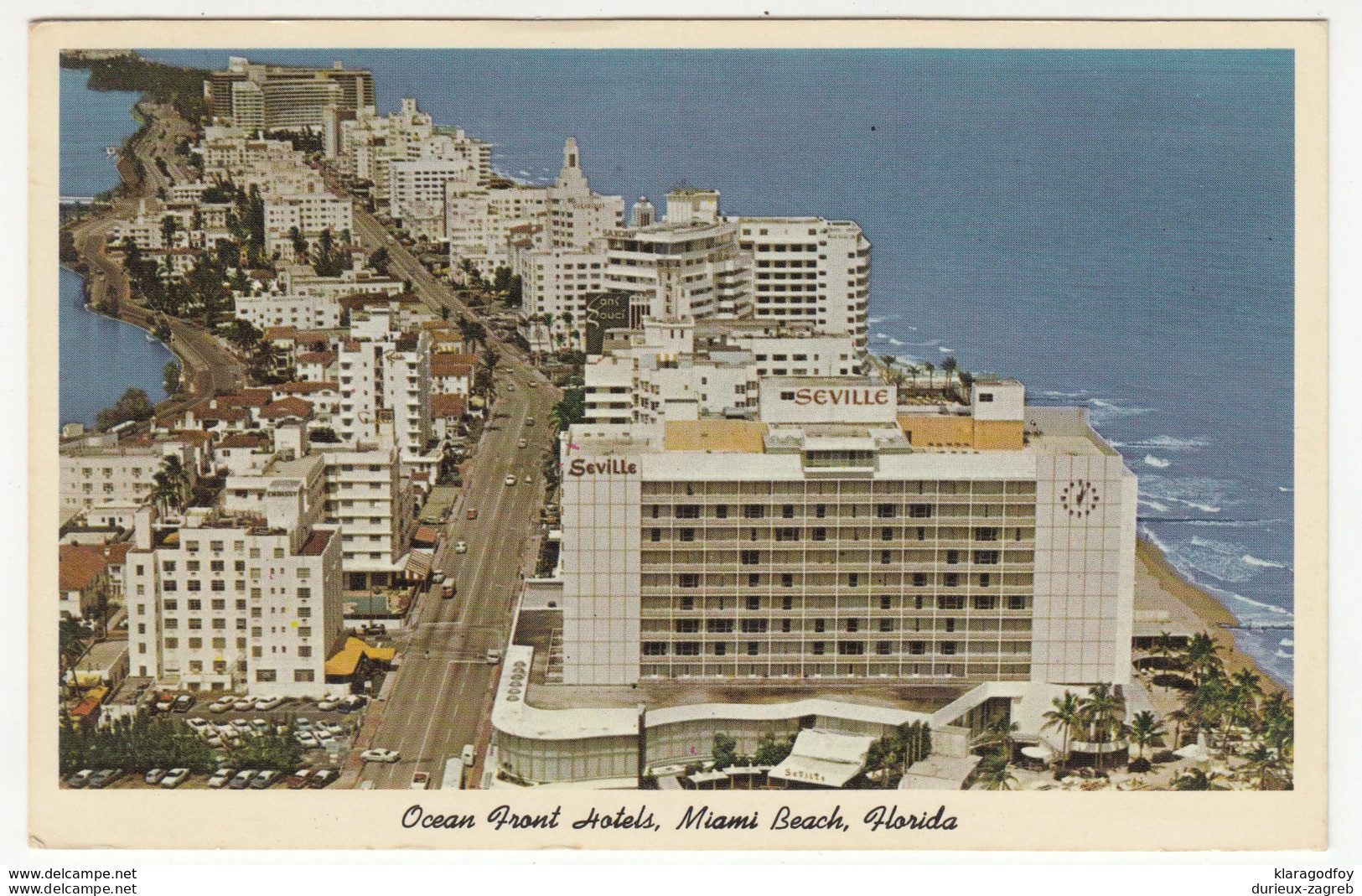 Miami Beach, Ocean Front Hotels old postcard unused b170720