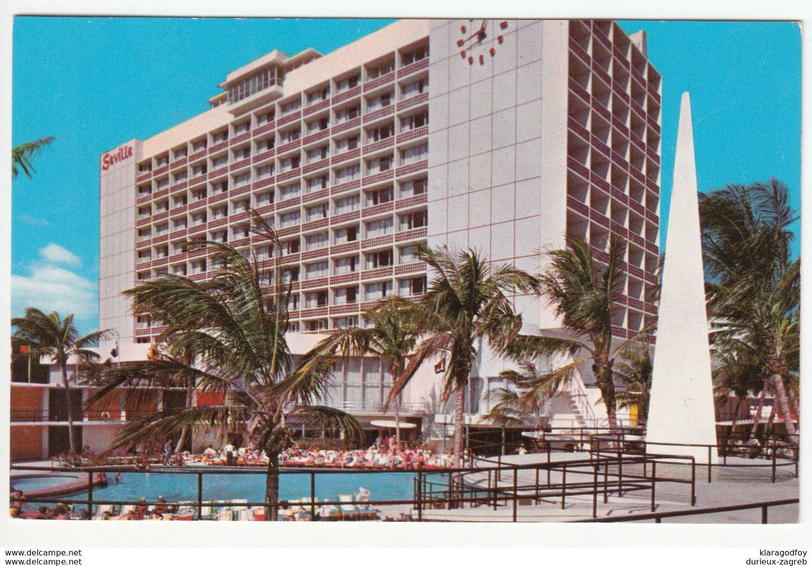 Miami Beach, Seville Hotel old postcard unused b170720