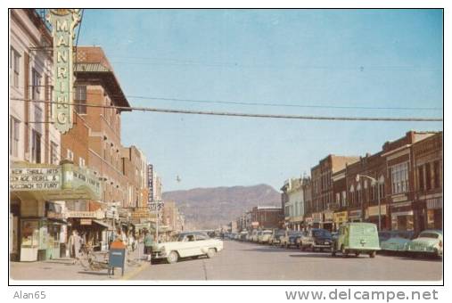 Middlesboro KY Kentucky, Chrome Street Scene, Drug Store, Movie Theater, Auto, c1950s Vintage Postcard