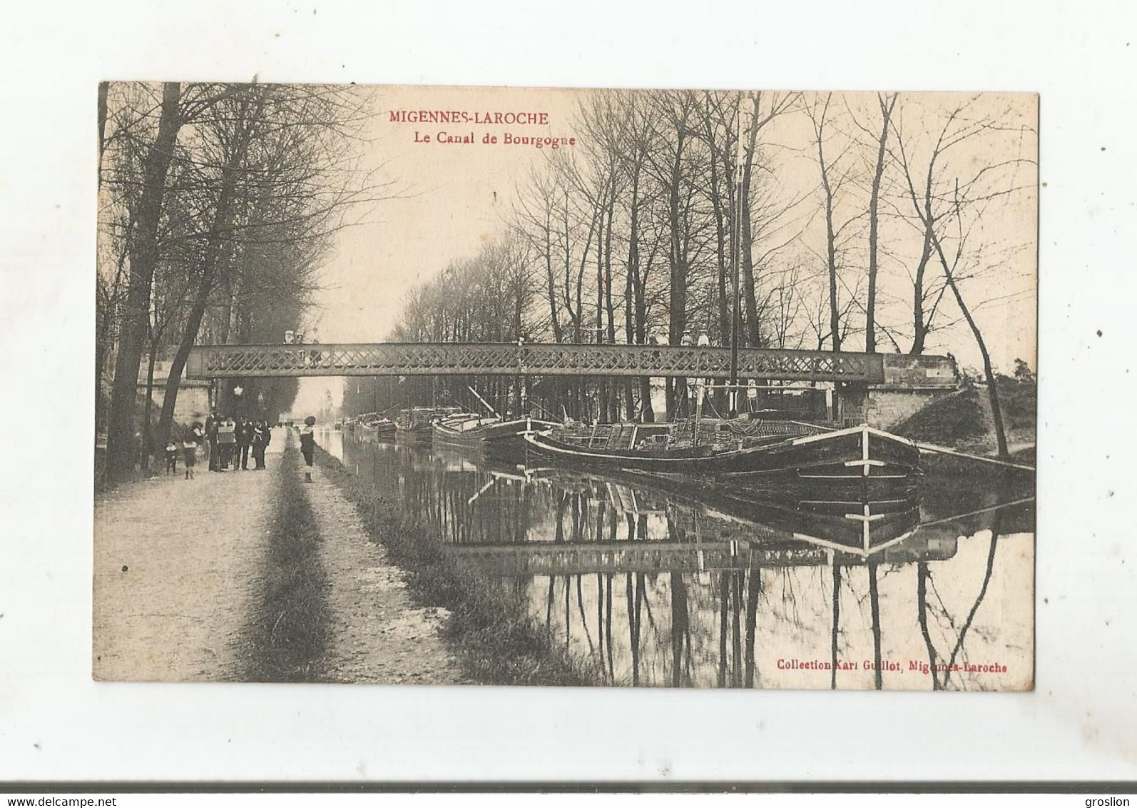 MIGENNES LAROCHE (YONNE) LE CANAL DE BOURGOGNE (PENICHES)  1914