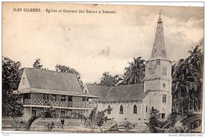 MICRONESIE KIRIBATI ILES GILBERT EGLISE ET COUVENT DES SOEURS A NONOUTI