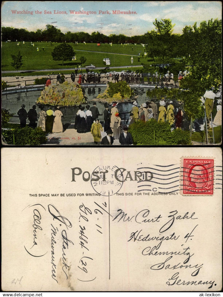 Milwaukee Watching the Sea Lions, Washington Park, Milwaukee 1911