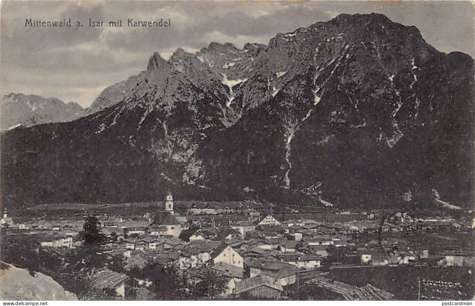 Mittenwald (BY) Mittenwald am Isar mit Karwendel Verl. A. Irl. Hofphotograph Mittenwald