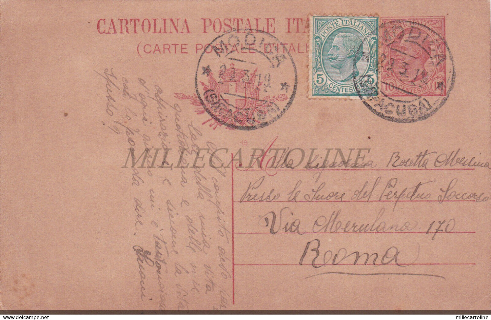 MODICA - Intero Postale 10 Centesimi, Cartolina 1919