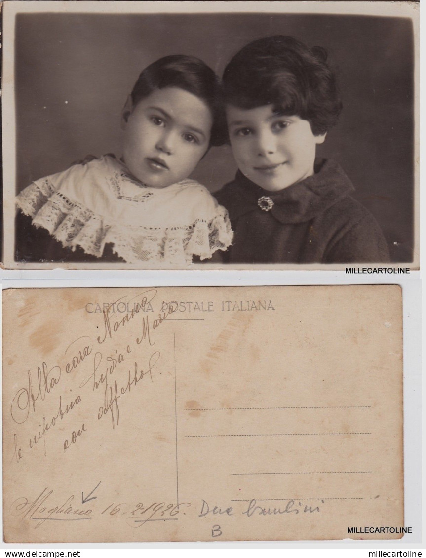 # MOGLIANO 1926 - fotocartolina di DUE BAMBINI