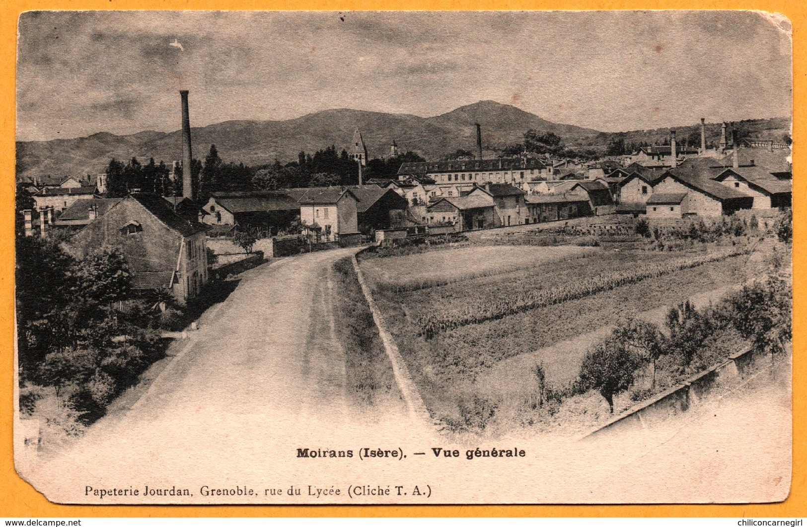 Moirans - Vue Générale - Usine - Cheminée - Papeterie JOURDAN - Cliché T.A.