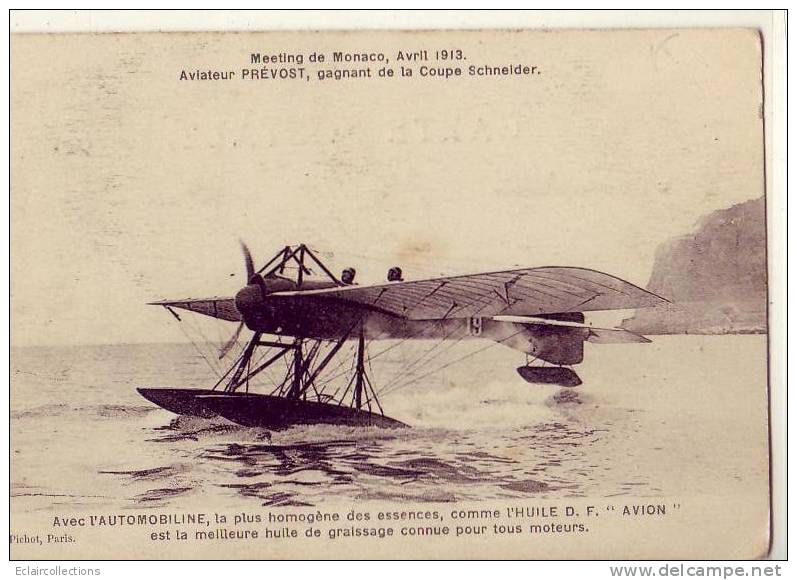 Monaco     Meeting Avril 1913 L'aviateur Prévost