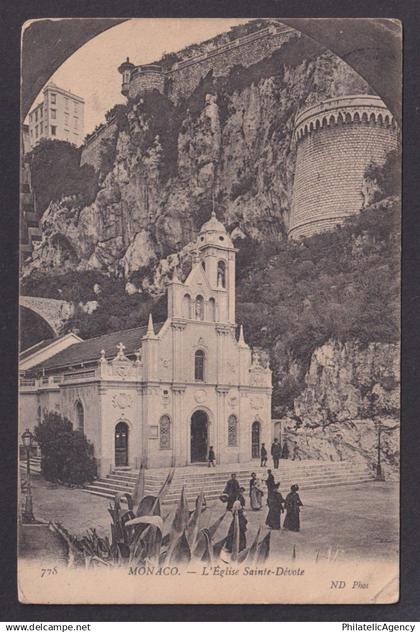 MONACO, Postcard RPPC, Monaco, The Sainte-Dévote Church