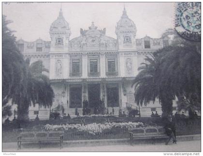 Monaco Monte-Carlo CPA entrée du casino-cachet à date 1905 Nice Dr de la gare pr petit marseillais quai du canal Marseil