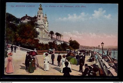 Monaco - Monté-Carlo -  le casino et les terrasses - Non voyagé - Dos divis