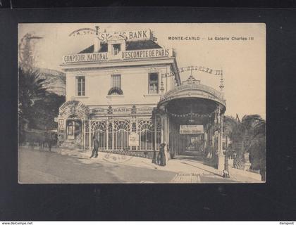 Monaco Carte Postale Monte-Carlo La Galerie Charles III 1914