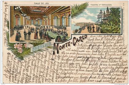 MONACO - MONTÉ CARLO -  Souvenir de MONTÉ CARLO (1898)