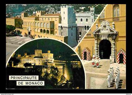 Monaco - Le Palais Princier - Multivues - Relève de la Garde en tenue d'été et d'hiver - Militaria - Carte Neuve - CPM -