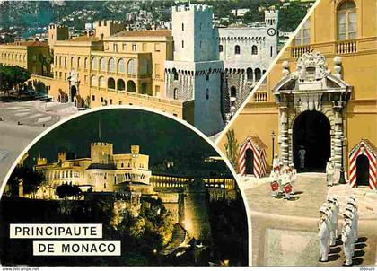 Monaco - Le Palais Princier - Multivues - Relève de la Garde en tenue d'été et d'hiver - Militaria - Carte Neuve - CPM -