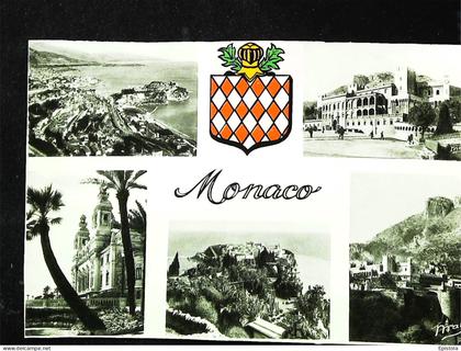 ► MONACO  Cpsm Blason couleur Multi vues