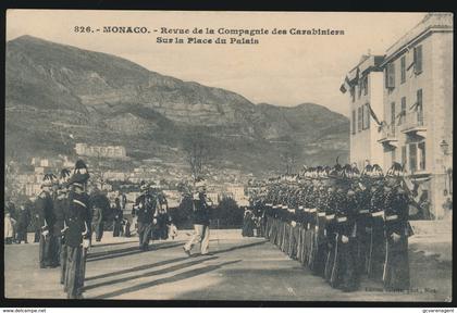 MONACO   REVUE DE LA COMPAGNIE DES CARABINIERS  - SUR LA PLACE DU PALAIS