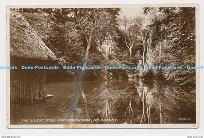 C011129 Silent Pool and Boathouse. Nr. Albury. 201394. Valentines. RP. 1937