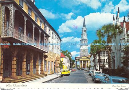 D029076 Along Church Street. Charleston. S. C. Charleston Post Card. 1979. Dexte