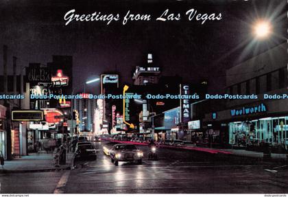 D030775 Greetings from Las Vegas. Casino Center. Fremont Street. Dazzling lights