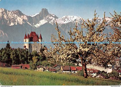 D039542 Thun Thoune. Schloss mit Stockhorn. Le Chateau. Fritz Weibel A. G. Thun.