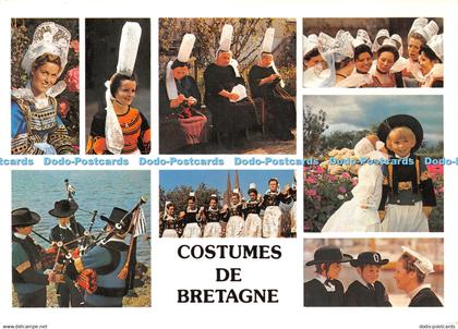 D040810 Costumes de Bretagne. La Bretagne en Couleurs. Fouesnant. Pays Bigouden.