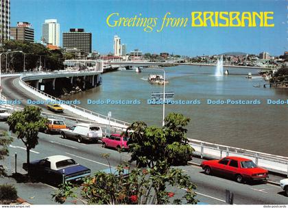 D040956 Greetings From Brisbane. Queensland. View of the Brisbane River. Showing