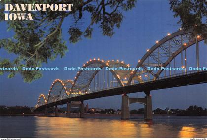 D042707 Davenport. Iowa. Centennial Bridge. Dunlap Post Card. James Blank. 1996